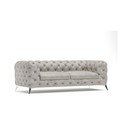 Divano grigio chiaro con rivestimento in velluto 225 cm Chelsea – Ropez