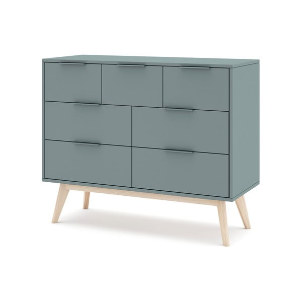 Cassettiera verde polveroso 120x83x40 cm Pisco – Marckeric-image-3