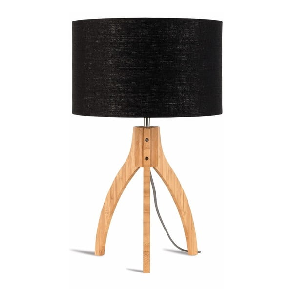Lampada da tavolo Annapurna con paralume nero e struttura in bambù - Good&Mojo