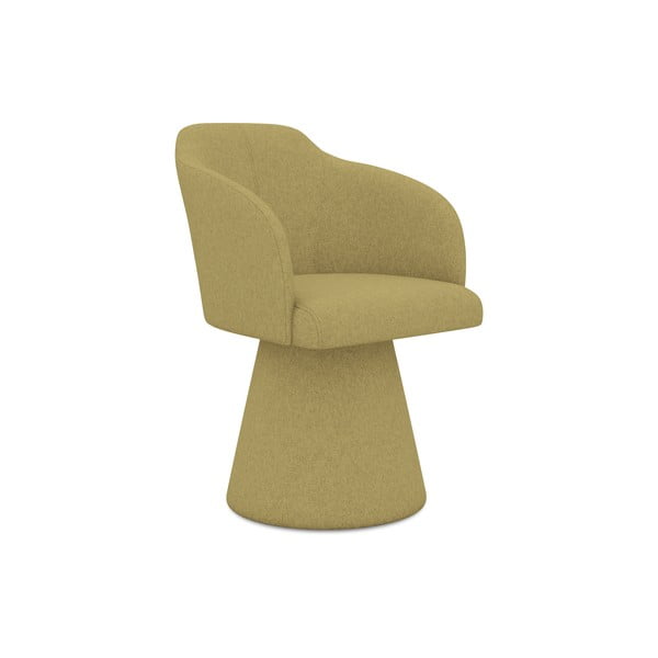 Sedia da pranzo color senape in imbottito Kanoa – Makamii