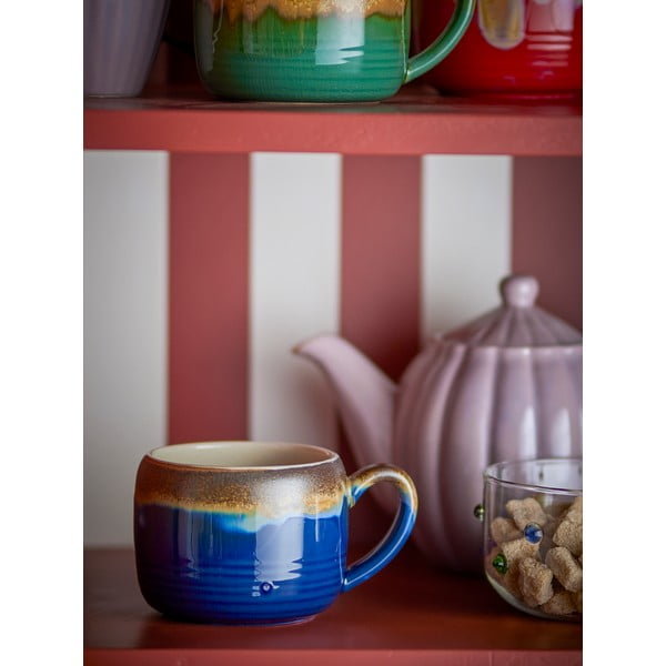 Tazze in set blu e marroni in gres 4 pz 400 ml Sheen – Bloomingville-image-1