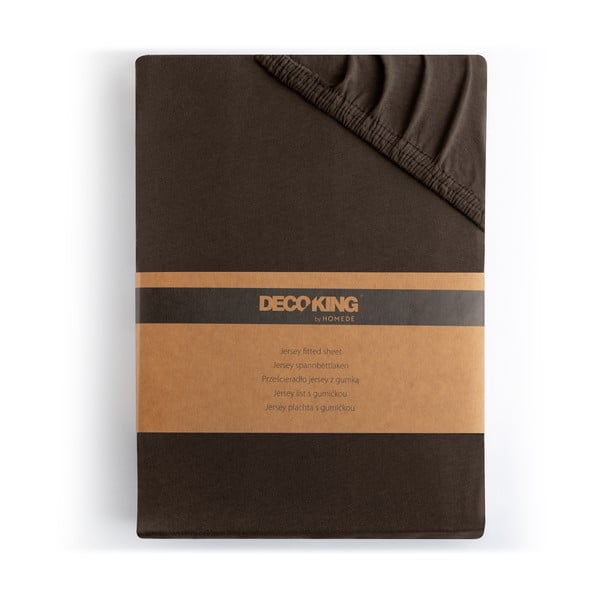 Lenzuolo con angoli marrone scuro in jersey 140x200 cm Amber – Restilo-image-4