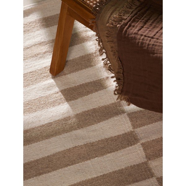 Tappeto bianco/marrone chiaro in lana reversibile/tessuto a mano 160x230 cm Vika – Hanse Home-image-4