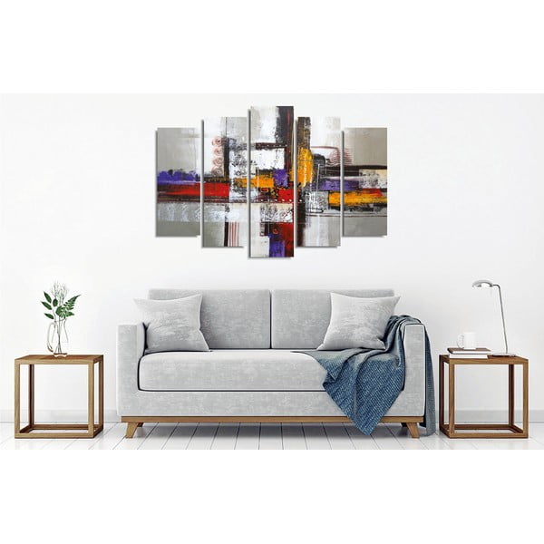 Dipinto murale su tela in 5 parti Astratto - Wallity-image-2