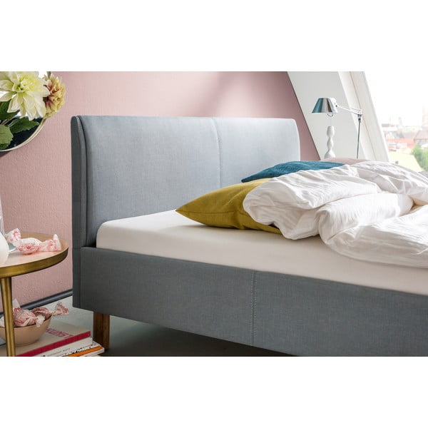 Letto matrimoniale imbottito blu/grigio rete non inclusa 140x200 cm Lena – Meise Möbel-image-2