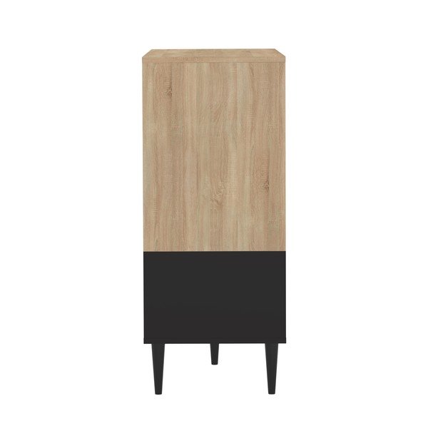 Cassettiera inferiore nera in legno di quercia Horizon - TemaHome-image-3