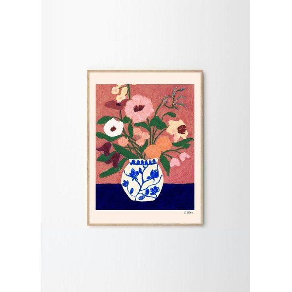 Poster 30x40 cm Flowers on Blue Table – Carla Llanos – The Poster Club-image-4