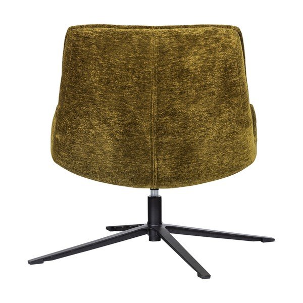 Poltrona verde girevole con rivestimento in ciniglia Maudi – WOOOD-image-4