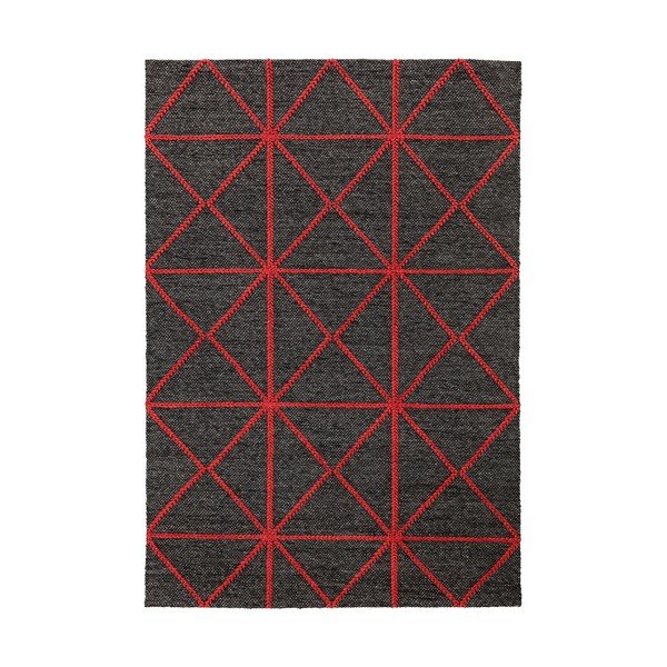 Tappeto nero e rosso Prisma, 160 x 230 cm - Asiatic Carpets