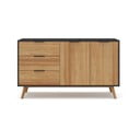 Cassettiera bassa in pino nero/naturale 140x81 cm Lavis - Marckeric