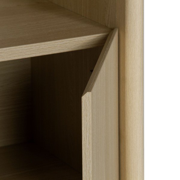Libreria bianca/colore naturale chiaro con effetto rovere 90x180x48 cm Dore – Marckeric-image-2