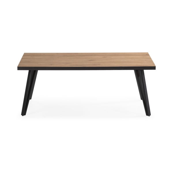 Tavolino nero/naturale con piano in rovere 60x120 cm Sindi - Marckeric-image-2