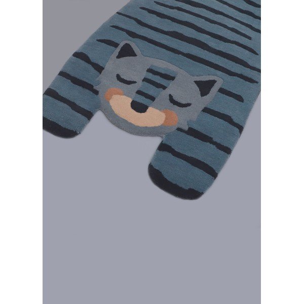 Tappeto di lana per bambini , 65 x 125 cm Blue Tigger - Nattiot-image-1