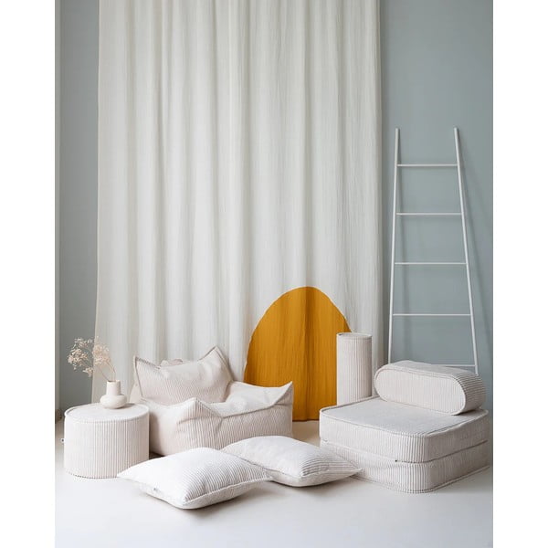 Cuscino per divano da bambini color crema con rivestimento in velluto a coste Block – Wigiwama-image-1