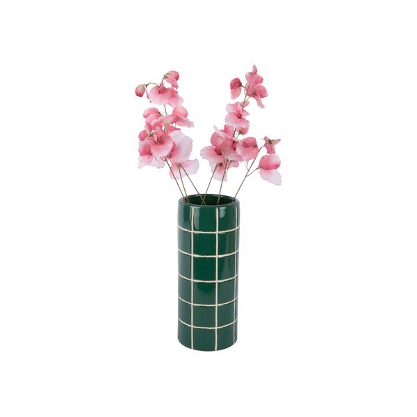 Vaso verde scuro in ceramica (altezza totale 30 cm) Retro Tiles – PT LIVING-image-2