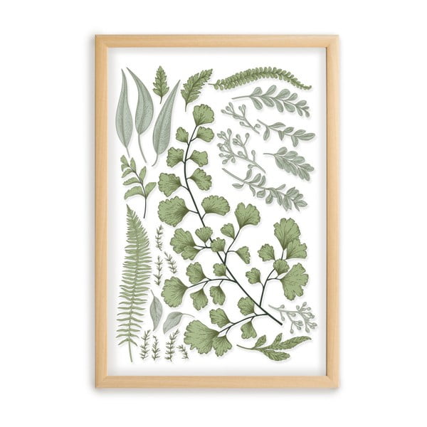 Quadro con cornice in legno di pino Collezione Leafes, 50 x 70 cm Leaves Collection - Surdic