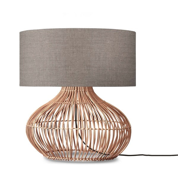 Lampada da tavolo con paralume tessile in colore beige-naturale (altezza 60 cm) Kalahari - Good&Mojo