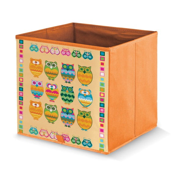 Oranžový úložný box Domopak Stamps, délka 32 cm