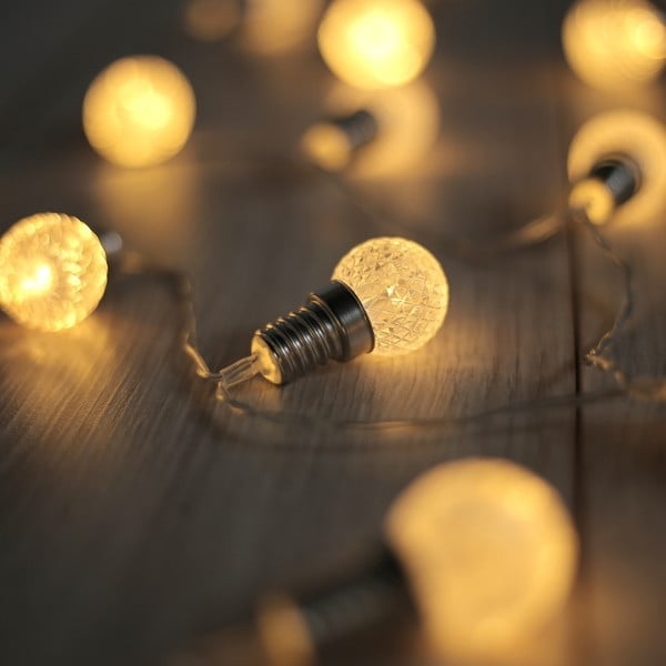 Catena luminosa LED a forma di lampadina, 20 luci, 2,4 m - DecoKing-image-1