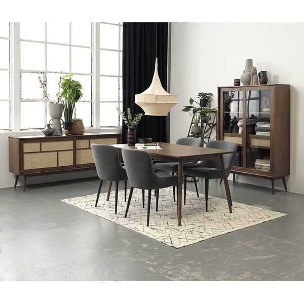 Tavolo da pranzo allungabile marrone con piano effetto rovere 150x90 cm Barrali - Unique Furniture-image-1