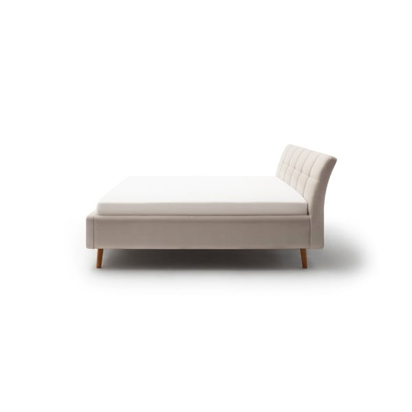 Letto matrimoniale imbottito beige con contenitore con rete inclusa 180x200 cm Mila – Meise Möbel-image-4