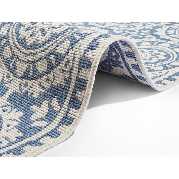 Tappeto da esterno blu e crema , 80 x 350 cm Jardin - NORTHRUGS-image-2