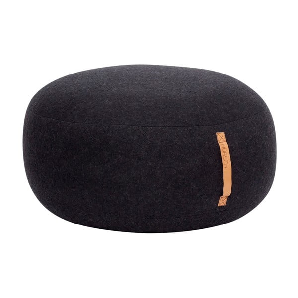 Pouf nero Gudmund, ø 75 cm Mochi - Hübsch