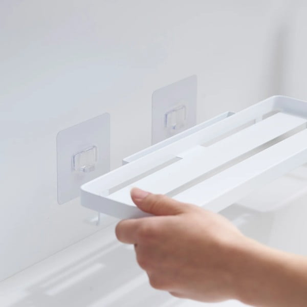 Mensola da bagno senza foratura bianco opaco in acciaio Film Hook – YAMAZAKI-image-3