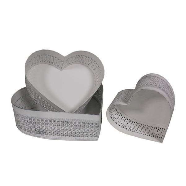 Set di 3 vassoi a forma di cuore - Antic Line