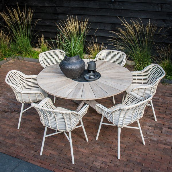 Sedia da giardino in plastica beige Cecilia - Hartman-image-4
