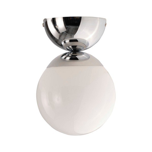Plafoniera bianca/color argento lucido in vetro opale ø 15 cm Leah – Jotex