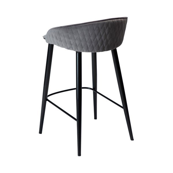 Sgabello da bar in velluto grigio 80 cm Dual - DAN-FORM Denmark-image-3