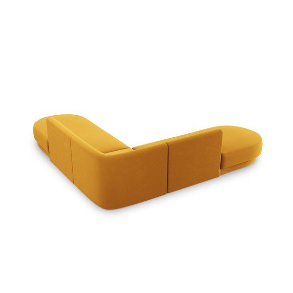 Divano angolare in velluto color senape Miley - Micadoni Home-image-4