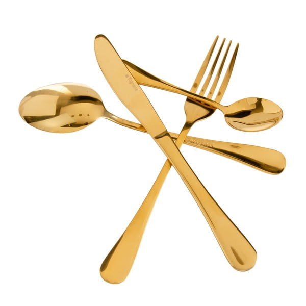 Posate in acciaio inox color oro 24 pezzi - Ixia-image-2