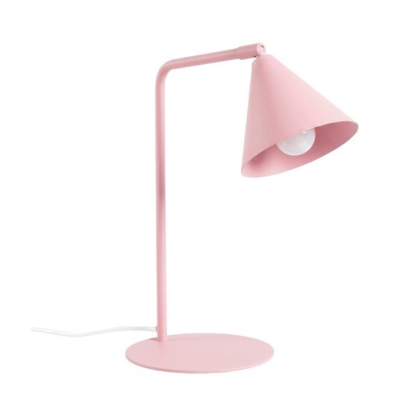 Lampada da tavolo rosa in acciaio con struttura flessibile (altezza totale 35 cm) Zylo – Sollux