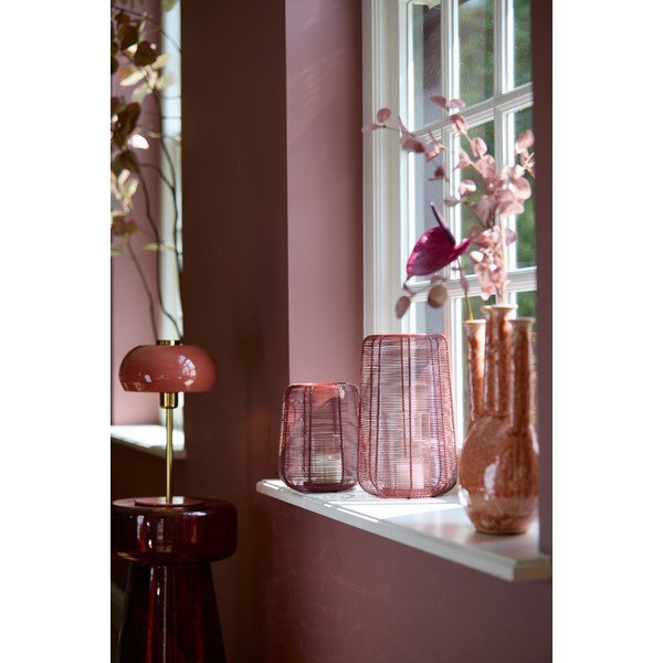 Lampada da tavolo in colore salmone con paralume in metallo (altezza 34 cm) Surin - Light & Living-image-1