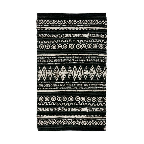 Tappeto in cotone bianco e nero , 55 x 180 cm Ethnic - Webtappeti