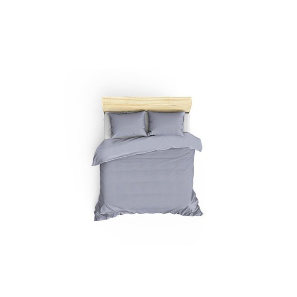 Set copripiumino e federa grigio in raso di cotone per letto matrimoniale/per letto esteso 240x220 cm Elegant – Mijolnir-image-3