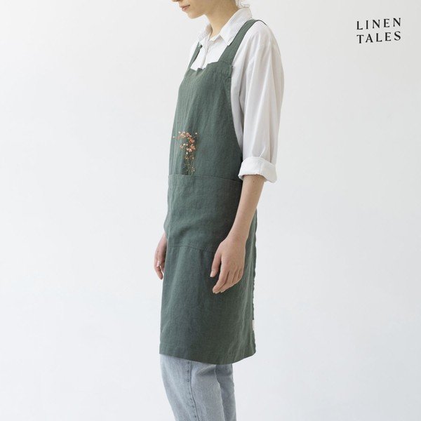 Grembiule in lino Forest Green - Linen Tales-image-1