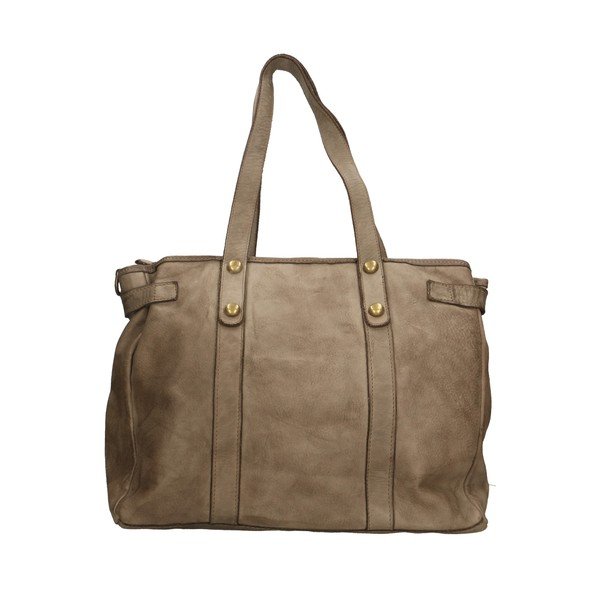 Borsa in pelle marrone e grigia - Chicca Borse-image-1