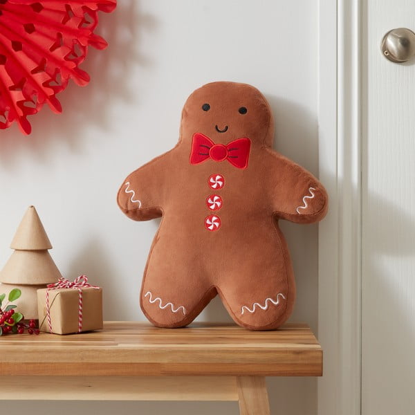 Cuscino decorativo in velluto con motivo natalizio 28x37 cm Gingerbread - Catherine Lansfield