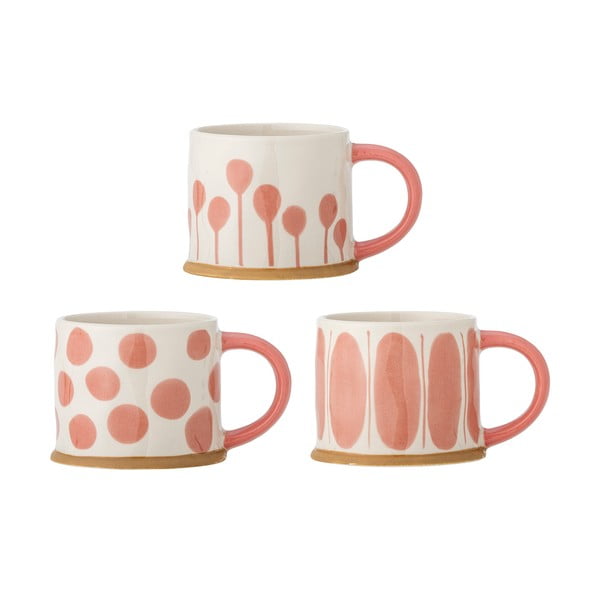 Tazze in set color salmone e color crema in gres 3 pz 450 ml Linora – Bloomingville