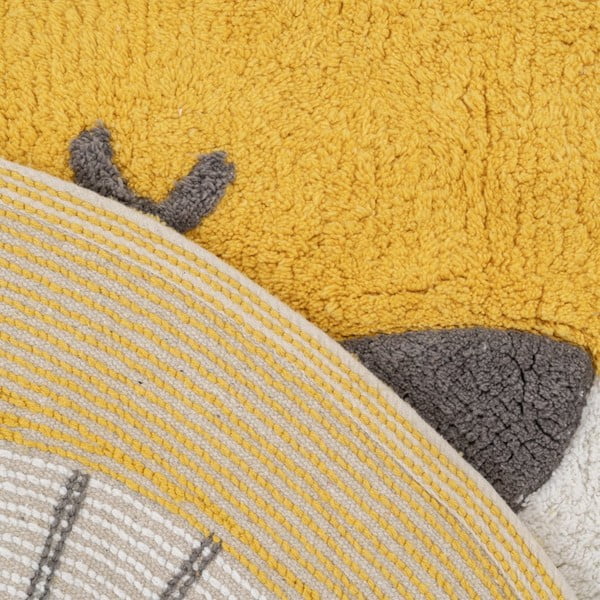 Tappeto per bambini in cotone giallo ocra ø 100 cm Lion - Ixia-image-4