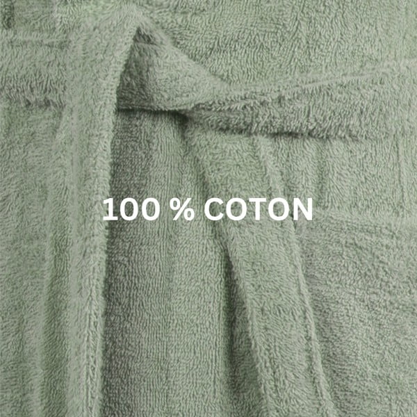 Accappatoio verde in cotone XXL Lindu – Tiseco Home Studio-image-2