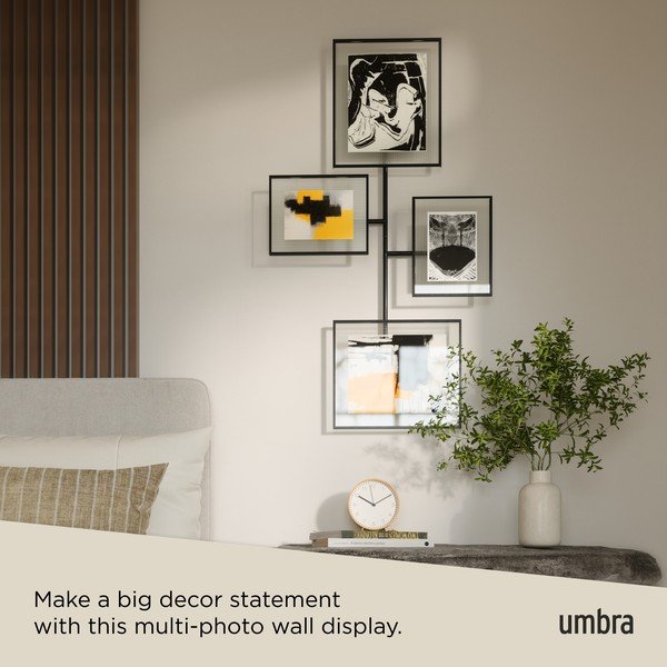 Cornice nera lucida in metallo/in vetro da appendere 57x99 cm Flute – Umbra-image-1