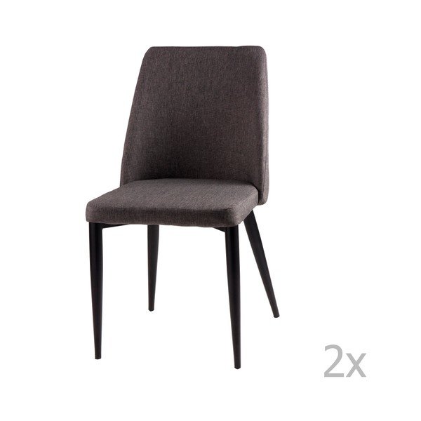 Set di 2 sedie da pranzo grigio scuro Melissa - sømcasa