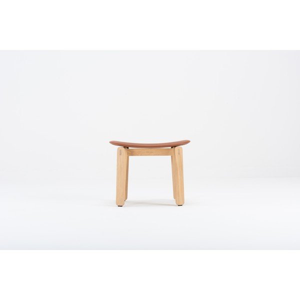 Pouf in rovere marrone Nora - Gazzda-image-1