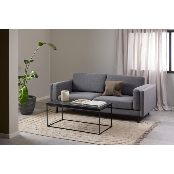 Tavolino nero con piano in marmo 55x110 cm Barossa - Actona-image-1