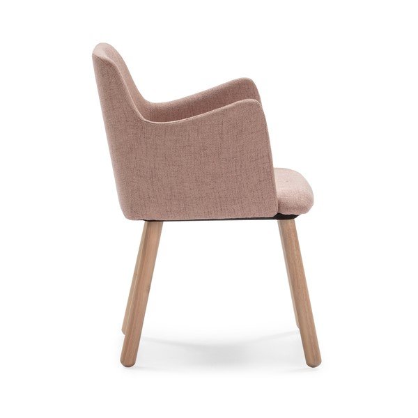 Sedia da pranzo rosa con gambe in legno di gomma Aruba - Marckeric-image-3