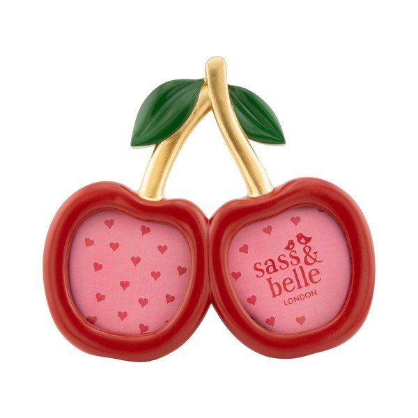 Cornice rossa in poliresina verticale con sostegno 17,5x15,5 cm Cherry – Sass & Belle